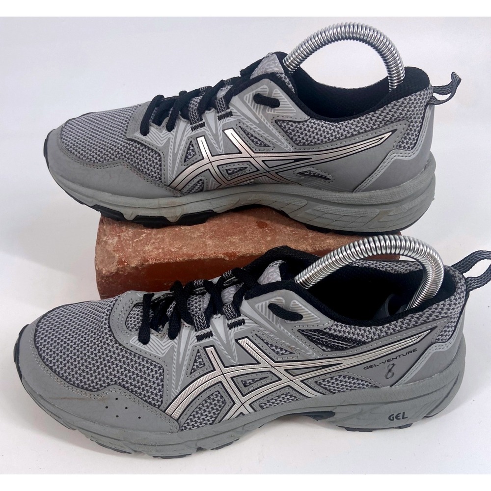 Asics Gel-Venture 8 Running Shoes Grey Black Trail‎ Sneakers 1012A708 Size 8.5
